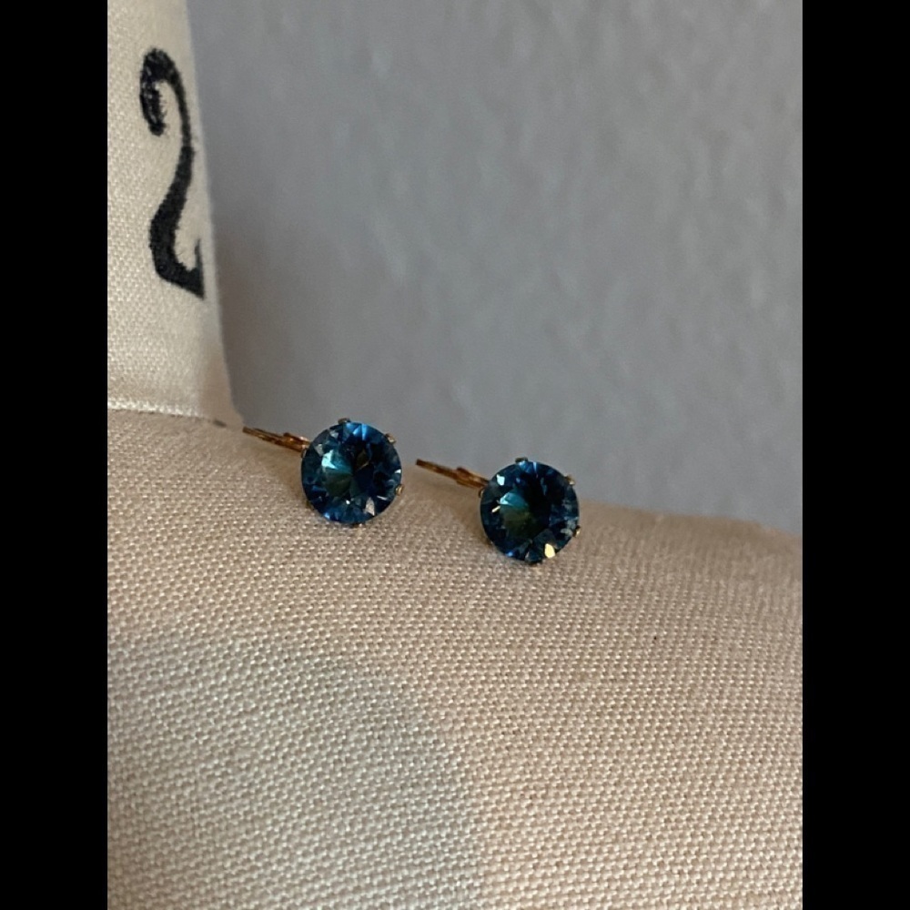Alex&Ani Retired Intuition Blue Gold Drop Earrings - Picture 3 of 9